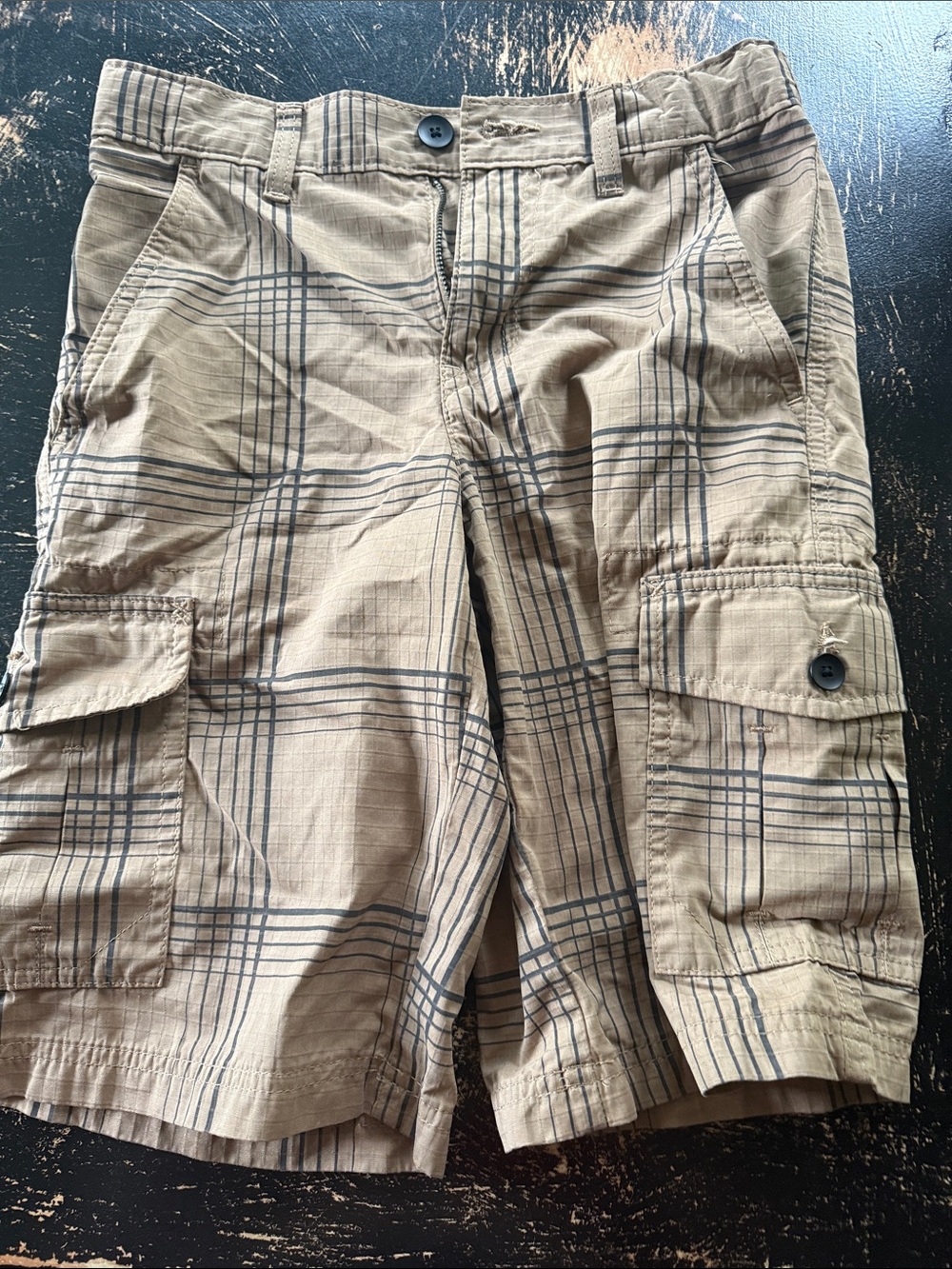 Hawksoze 12 Plaid Cargo Shorts - Khaki